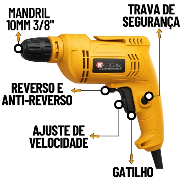 Furadeira e parafusadeira 900W Nakan Nakasaki - Imagem 4